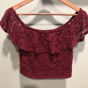 Ambiance Lace Crop Top Large